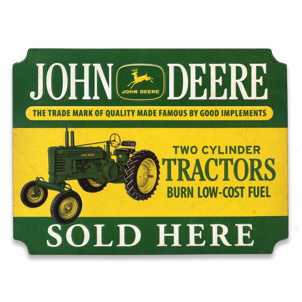 John Deere TwoCylinder Tractors Sold Here Metal Sign Open Road